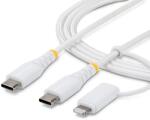 StarTech Cablu de date Startech 1M-U2-LNTC-CABLE, USB-C + Lightning male - USB-C male, 2 m, White (2M-U2-LNTC-CABLE)