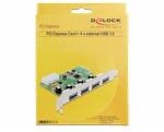 Delock PCI Express карта с 4 USB 3.0 порта, Delock - 89363