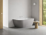 RAVAK Freedom Wall Tec 170x87, akrilkád, Smoke Grey/fehér, fehér/fekete/króm lefolyó (CE31500000) - csempekert
