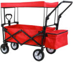 Összecsukható kocsi tetővel, húzható-tolható, piros (HOP1001724-3)