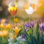  Húsvéti dekoráció - csibe, tyúk - leszúrható - 28 cm (CMK-7732)