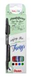Pentel Ecsettoll, kalligrafikus hajlékony hegyű, SES15 Basic 4-es klt. (PENTEL_30851) (PENTEL_30851)