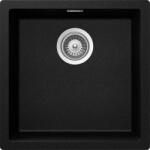 SCHOCK Schock Kaia N-100 Cristadur Magma konyhai mosogatótálca, gránit kompozit, csillogó fekete, 456 x 456 mm, munkalapra/munkalap alá/szintbe építés (KAIN100MAGM)