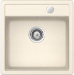 SCHOCK Schock Mono N-100S konyhai mosogatótálca Cristadur Magnolia 490 x 510 mm lefolyó távműködtetővel, gránit kompozit, hagyományos beépítés, krémfehér (MONN100SMAGNSA)