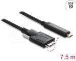 Delock USB-C Aktív Optikai Kábel Micro-B Csavaros Fekete 7.5m 83629 DL83629 (DL83629)