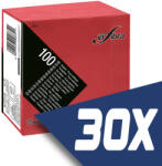 INFIBRA Szalvéta 25x25cm piros 2 réteg 100 lap/csomag (30 csomag) (I0264-KARTON)