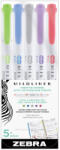 Zebra Szövegkiemelő készlet, 1, 4/4 mm, kétvégű Zebra Mildliner Cool & Refined 5 szín (78205) - web24