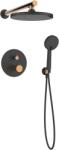 INVENA MOONLIGHT falsík alatti zuhanyszett, matt fekete/rose gold BS-77-014-V (BS-77-014-V)