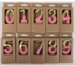 QX Számos születésnapi gyertya - arany-pink, 10 cm - 6 (4975216) - jatekbolt