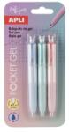 APLI Mini zseléstoll, 0, 5 mm, nyomógombos, APLI "Pocket Gel", vegyes pasztell színek (LCA20499)