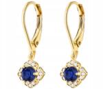 ZŁOCISTO Arany Fülbevaló Zafírokkal És Gyémántokkal 585 (DLA DZIEWCZYNY NARZECZONEJ)