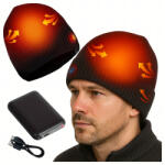 Malatec Fűthető téli sapka puha kényelmes anyagból, mosható, elektromos, külső akkumulátorral