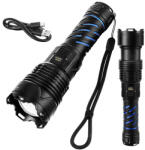 Trizand 1500 lumenes LED taktikai zseblámpa. 5000 mAh, USB-C, vízálló