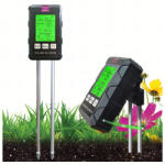  6 az 1-ben digitális talaj pH mérő és talajvizsgáló - nedvesség, hőmérséklet, fény és talajtermékenység mérő, forgatható kijelzővel