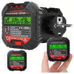 Malatec Feszültségmérő hálózati aljzatokhoz, LCD, RCD teszttel, biztonságos konstrukció