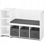  SucceBuy Tároló pad 1093x398x760MM 6 rekeszes fehér polccal (CGKETCWDZJBC)