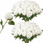 Vevor 60 db-os fehér rózsa művirág csokor karácsonyi lakberendezéshez (RZMGHSBS60PC3)