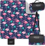 4FIZJO Piknik Takaró Strand Túraszőnyeg Vízálló Szigetelés 200 CM Flamingók (Koc plażowy flamingi 200x200)