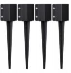 Vevor Kerítésoszlop-horgony, 4 db-os csomag, 24x4x4 hüvelykes, fém, fekete, porszórt postaláda, kerti postaláda (FXDD35YC24YCI2IY6)