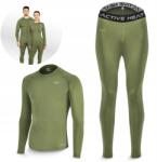 4FIZJO Thermo Fehérnemű Meleg Szett Unisex Leggings És Blúz Hosszú Ujjú S (Zestaw termiczny spodnie i koszulka S zielony)