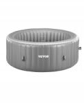 Vevor Felfújható Fürdőkád 2 - 4 Személy Intelligens Hőmérséklet-szabályozással Kerek Szürke (CQKSLYGL71)