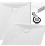 Granitan Zuhanytálca Kő szerkezet téglalap alakú 90x70 cm Fehér Teja (TEJA21173)