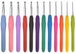 Crochet Hook Horgolótű szilikon nyéllel 11db-os 2-8mm Ergonomikus horgolótű szett