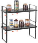 Vevor 2 szintes szekrényrendszerező polc, pult polcok, acél tároló fűszertartó (TMSDLJTZSFWD4N)