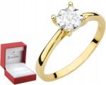 ZŁOCISTO Arany Gyűrű Laboratóriumi Gyémánttal 0, 20 Ct Arany Gravírozás (DLA DZIEWCZYNY NARZECZONEJ)