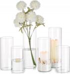  Hewory 6 db-os hengeres üveg váza szett (Átmérő 6, 5 cm)