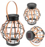 Masterled napelemes kerti függőlámpa, dekoratív, 0, 1 W, 20 lm, 3000 K, 360°, alkonykapcsolóval, fekete-barna, IP44 (LVTSOL0574)