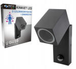 Masterled Kerti lámpatest, fali lámpa, homlokzati kültéri GU10, 120°, fekete, IP44, állítható, Rhino Masterled mozgásérzékelővel (LVTOPR3405)