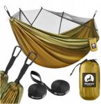 Mountain Goat Kerti Függőágy Kétszemélyes Túra Szúnyoghálóval Erős Kötött Hinta (Hamak turystyczny HAMAK04)