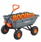 VEVOR Polipropilén Kerti Billenő Kocsi, Nagy Teherbírású Udvari Kocsik és Szállítókocsi, 360 kg, 10" Gumiabroncsok (SLZXTC8)