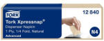 Tork Szalvéta, adagolós, 1 rétegű, 21, 3x33 cm, N4 rendszer, Advanced "Xpressnap", natúr