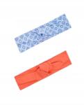 Reserved 2 Db-os Klasszikus Pamut Fejpánt Korall Fehér-kék 56