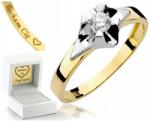 ZŁOCISTO Arany Eljegyzési Gyűrű Gyémánt Gravírozás Ajándék 585 Ajándék (DLA DZIEWCZYNY NARZECZONEJ) - allegro - 372 370 Ft