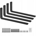 Vevor Polckonzol 16x6 hüvelykes, 4 db, 10 mm-es acél, 160 font, matt fekete, strapabíró (SJZJGBZJYGHW)