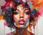Alkotásutca Színes női portré - Számfestő készlet kereten 40x50
