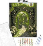  Mesés kerti kapu - számfestő készlet - 80×100 cm (Keret nélkül)