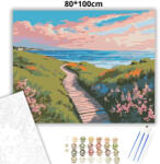  Békés tengeri ösvény - számfestő készlet - 80×100 cm (Keret nélkül)