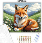  Békés róka pihenő - számfestő készlet - 60×70 cm (Keret nélkül)