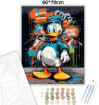  Vagány sapkás kacsa - számfestő készlet - 60×70 cm (Keretre feszítve)