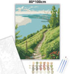  Nyugalmas domboldal - számfestő készlet - 80×100 cm (Keretre feszítve)