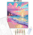  Pasztelles tengerpart - számfestő készlet - 80×100 cm (Keret nélkül)