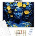  Álmodó női portré - számfestő készlet - 80×100 cm (Keret nélkül)