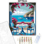  Nyári teázás - számfestő készlet - 60×70 cm (Keretre feszítve)