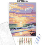  Aranyló tengerpart - számfestő készlet - 80×100 cm (Keretre feszítve)