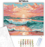  Aranyló hullámok nyugalma - számfestő készlet - 50×60 cm (Keretre feszítve)