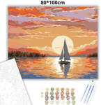  Csendes vitorlás alkonyat - számfestő készlet - 80×100 cm (Keret nélkül)